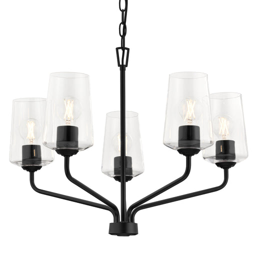 Progress Lighting 94400442031 Celino Collection 5-Light Chandelier Black With Clear Glass Shades (P400442-031)