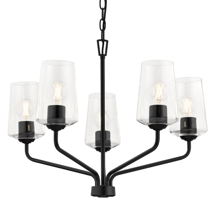 Progress Lighting 94400442031 Celino Collection 5-Light Chandelier Black With Clear Glass Shades (P400442-031)