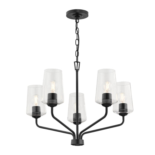 Progress Lighting 94400442031 Celino Collection 5-Light Chandelier Black With Clear Glass Shades (P400442-031)