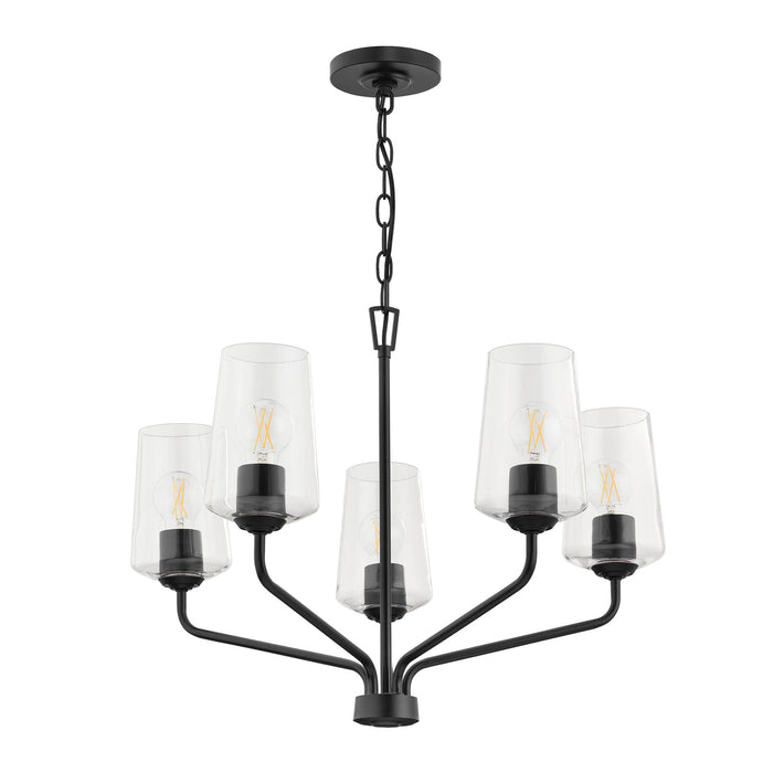 Progress Lighting 94400442031 Celino Collection 5-Light Chandelier Black With Clear Glass Shades (P400442-031)