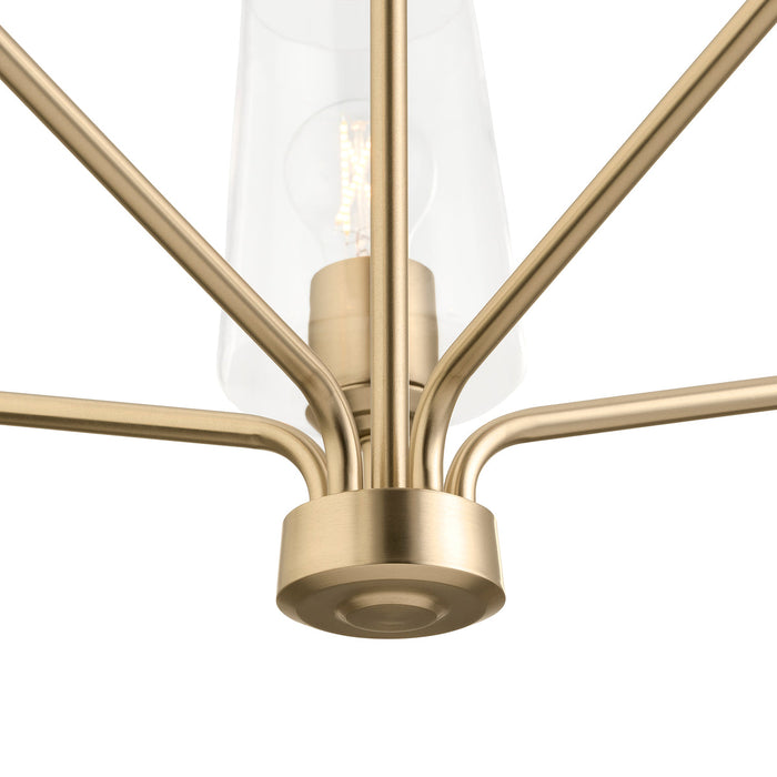 Progress Lighting 94400442177 Celino Collection 5-Light Chandelier Champagne Bronze With Clear Glass Shades (P400442-177)