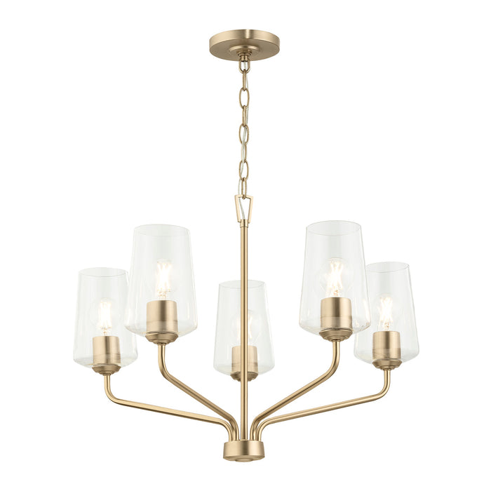 Progress Lighting 94400442177 Celino Collection 5-Light Chandelier Champagne Bronze With Clear Glass Shades (P400442-177)