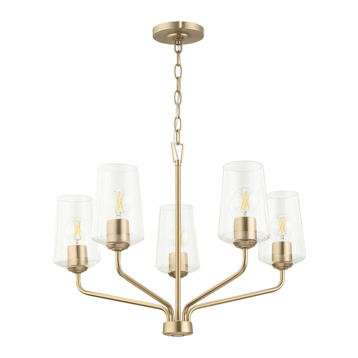 Progress Lighting 94400442177 Celino Collection 5-Light Chandelier Champagne Bronze With Clear Glass Shades (P400442-177)