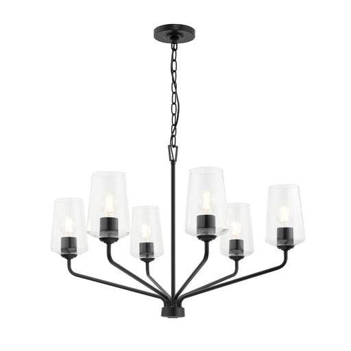 Progress Lighting 94400443031 Celino Collection 6-Light Chandelier Black With Clear Glass Shades (P400443-031)