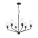 Progress Lighting 94400443031 Celino Collection 6-Light Chandelier Black With Clear Glass Shades (P400443-031)