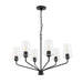 Progress Lighting 94400443031 Celino Collection 6-Light Chandelier Black With Clear Glass Shades (P400443-031)