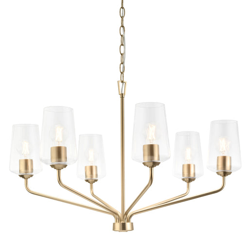 Progress Lighting 94400443177 Celino Collection 6-Light Chandelier Champagne Bronze With Clear Glass Shades (P400443-177)