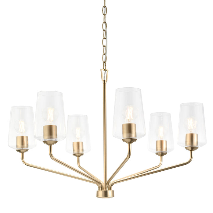 Progress Lighting 94400443177 Celino Collection 6-Light Chandelier Champagne Bronze With Clear Glass Shades (P400443-177)