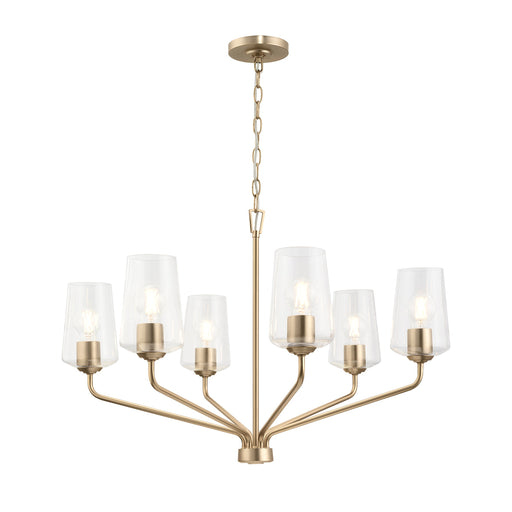 Progress Lighting 94400443177 Celino Collection 6-Light Chandelier Champagne Bronze With Clear Glass Shades (P400443-177)
