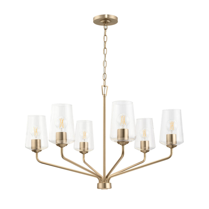 Progress Lighting 94400443177 Celino Collection 6-Light Chandelier Champagne Bronze With Clear Glass Shades (P400443-177)