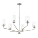 Progress Lighting 94400444009 Celino Collection 6-Light Large Chandelier Brushed Nickel With Clear Glass Shades (P400444-009)