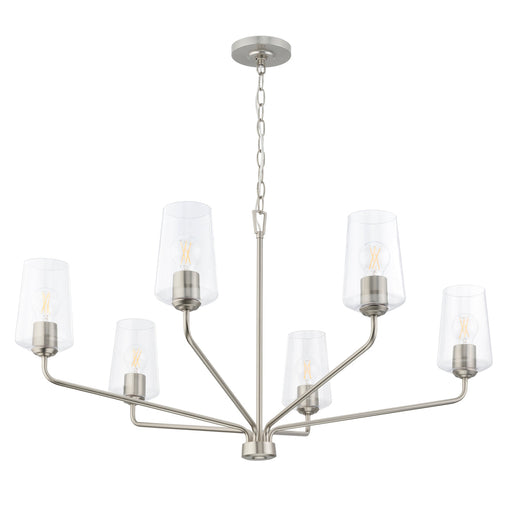 Progress Lighting 94400444009 Celino Collection 6-Light Large Chandelier Brushed Nickel With Clear Glass Shades (P400444-009)