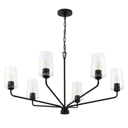 Progress Lighting 94400444031 Celino Collection 6-Light Large Chandelier Black With Clear Glass Shades (P400444-031)
