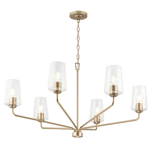 Progress Lighting 94400444177 Celino Collection 6-Light Large Chandelier Champagne Bronze With Clear Glass Shades (P400444-177)
