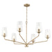 Progress Lighting 94400444177 Celino Collection 6-Light Large Chandelier Champagne Bronze With Clear Glass Shades (P400444-177)