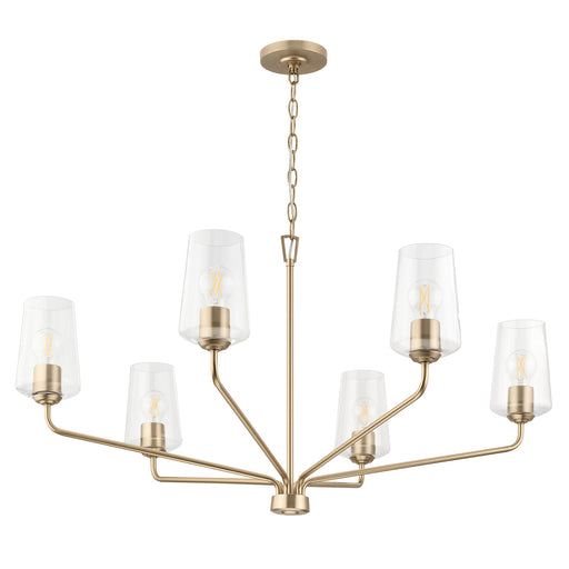 Progress Lighting 94400444177 Celino Collection 6-Light Large Chandelier Champagne Bronze With Clear Glass Shades (P400444-177)