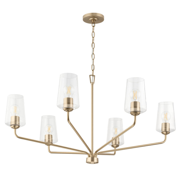 Progress Lighting 94400444177 Celino Collection 6-Light Large Chandelier Champagne Bronze With Clear Glass Shades (P400444-177)