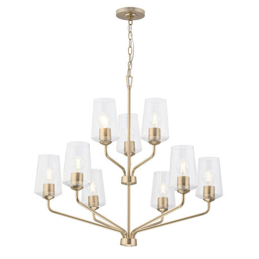 Progress Lighting 94400445177 Celino Collection 9-Light 2-Tier Chandelier Champagne Bronze With Clear Glass Shades (P400445-177)