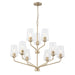 Progress Lighting 94400445177 Celino Collection 9-Light 2-Tier Chandelier Champagne Bronze With Clear Glass Shades (P400445-177)