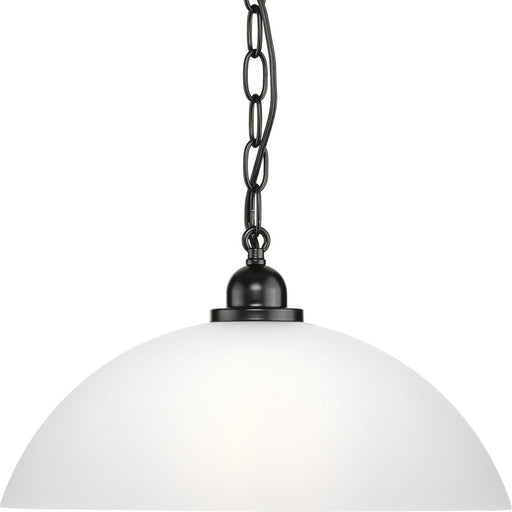 Progress Lighting Classic Dome Pendant Collection One-Light Pendant Matte Black (P500149-31M)