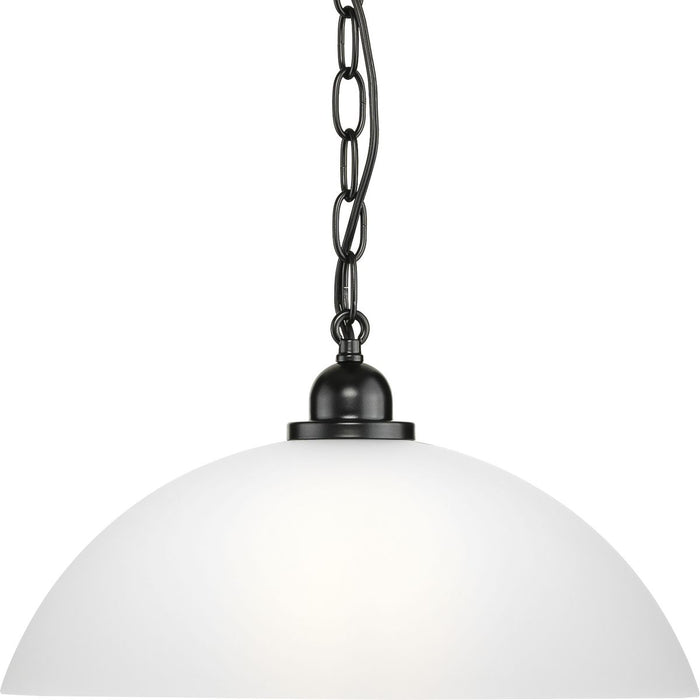 Progress Lighting Classic Dome Pendant Collection One-Light Pendant Matte Black (P500149-31M)