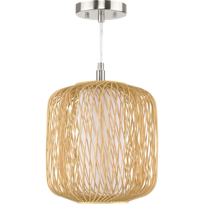 Progress Lighting Cordova Collection One-Light Mini-Pendant Natural Rattan (P500395-201)