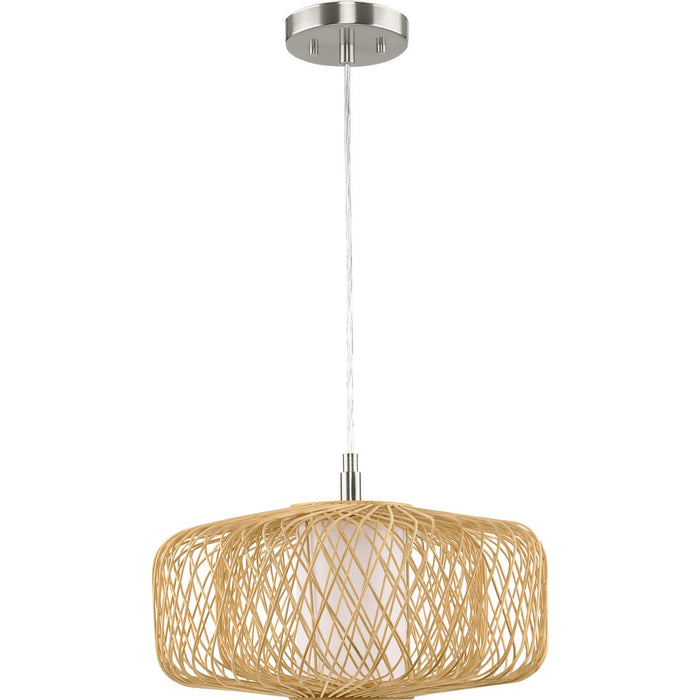 Progress Lighting Cordova Collection One-Light Pendant Natural Rattan (P500396-201)