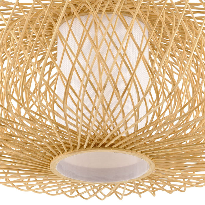 Progress Lighting Cordova Collection One-Light Pendant Natural Rattan (P500396-201)