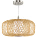 Progress Lighting Cordova Collection One-Light Pendant Natural Rattan (P500396-201)