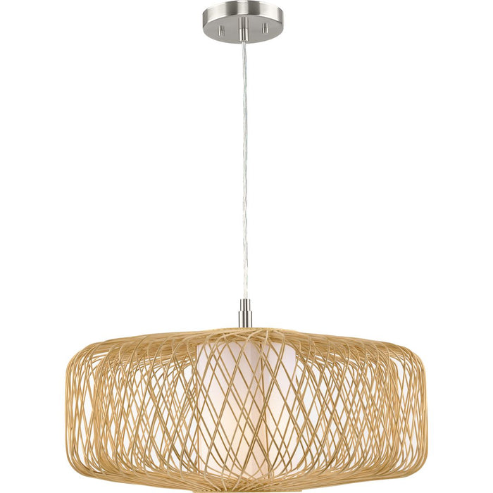 Progress Lighting Cordova Collection One-Light Pendant Natural Rattan (P500397-201)