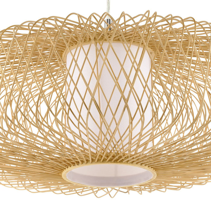 Progress Lighting Cordova Collection One-Light Pendant Natural Rattan (P500397-201)