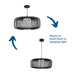 Progress Lighting Cordova Collection One-Light Pendant Black Rattan (P500397-202)