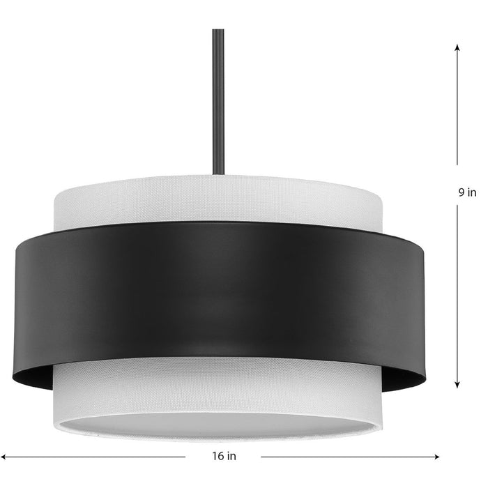 Progress Lighting Silva Collection Three-Light Pendant Matte Black (P500399-31M)