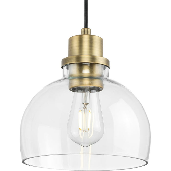 Progress Lighting Garris Collection One-Light Mini-Pendant Vintage Brass (P500405-163)