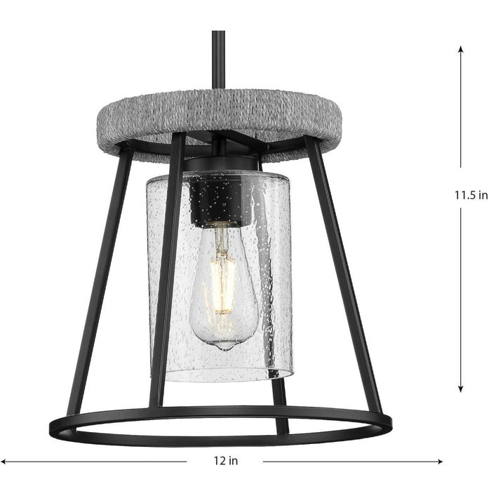 Progress Lighting Laramie Collection One-Light Pendant Matte Black (P500413-31M)