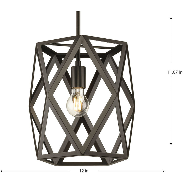 Progress Lighting Saucedo Collection One-Light Pendant Architectural Bronze (P500421-129)