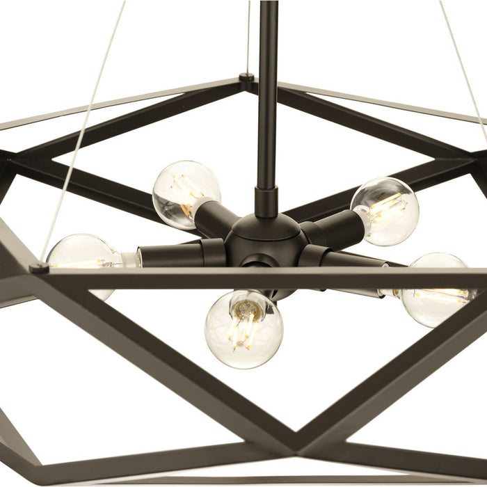 Progress Lighting Saucedo Collection Five-Light Pendant Architectural Bronze (P500422-129)