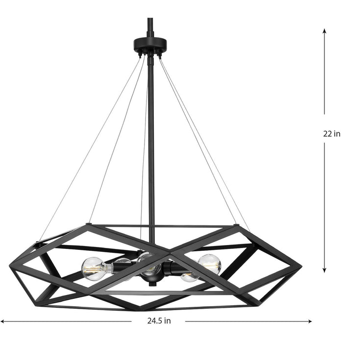 Progress Lighting Saucedo Collection Five-Light Pendant Matte Black (P500422-31M)