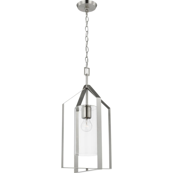 Progress Lighting Vertex Collection One-Light Foyer Fixture Brushed Nickel (P500431-009)