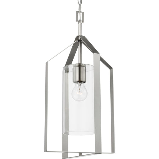 Progress Lighting Vertex Collection One-Light Foyer Fixture Brushed Nickel (P500431-009)