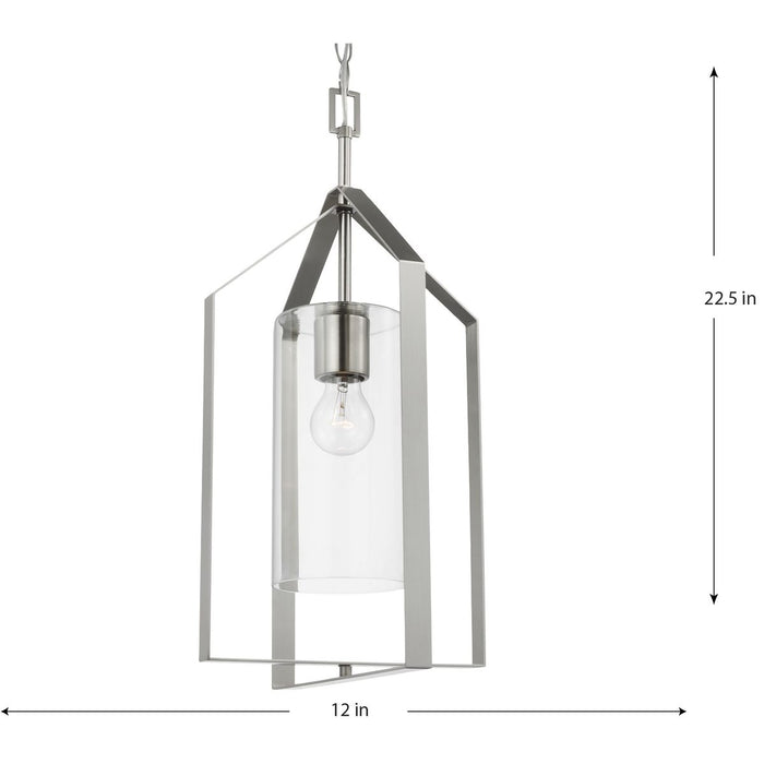 Progress Lighting Vertex Collection One-Light Foyer Fixture Brushed Nickel (P500431-009)