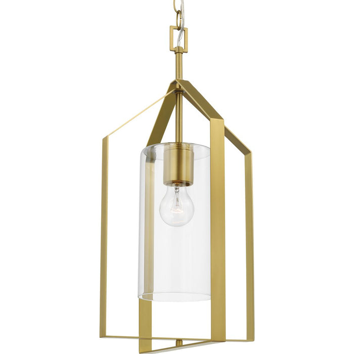 Progress Lighting Vertex Collection One-Light Foyer Fixture Brushed Gold (P500431-191)