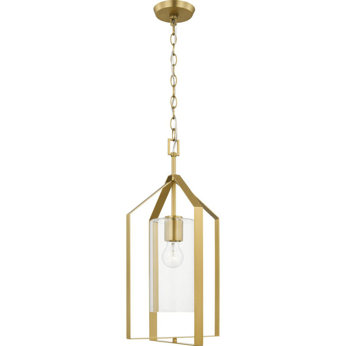 Progress Lighting Vertex Collection One-Light Foyer Fixture Brushed Gold (P500431-191)