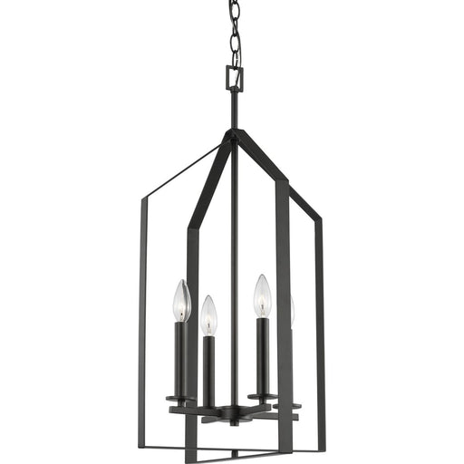 Progress Lighting Vertex Collection Four-Light Foyer Fixture Matte Black (P500432-31M)