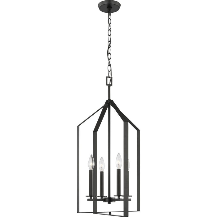 Progress Lighting Vertex Collection Four-Light Foyer Fixture Matte Black (P500432-31M)