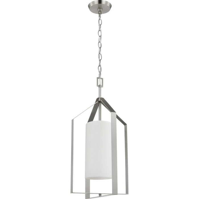 Progress Lighting Vertex Collection One-Light Foyer Fixture Brushed Nickel (P500433-009)