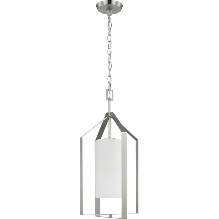 Progress Lighting Vertex Collection One-Light Foyer Fixture Brushed Nickel (P500433-009)