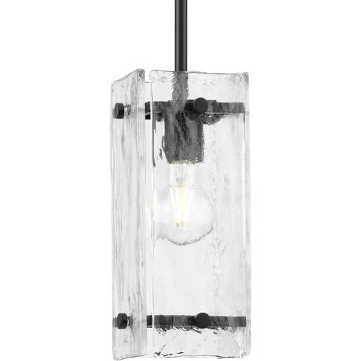 Progress Lighting Rivera Collection One-Light Mini-Pendant Matte Black (P500434-31M)