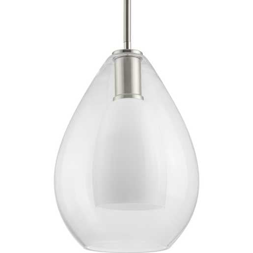 Progress Lighting Carillon Collection One-Light Pendant Brushed Nickel (P500438-009)