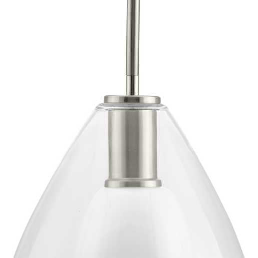 Progress Lighting Carillon Collection One-Light Pendant Brushed Nickel (P500438-009)